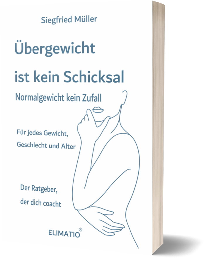 3D-Ansicht des Taschenbuchs von Elimatio "Übergewicht ist kein Schicksal.,
